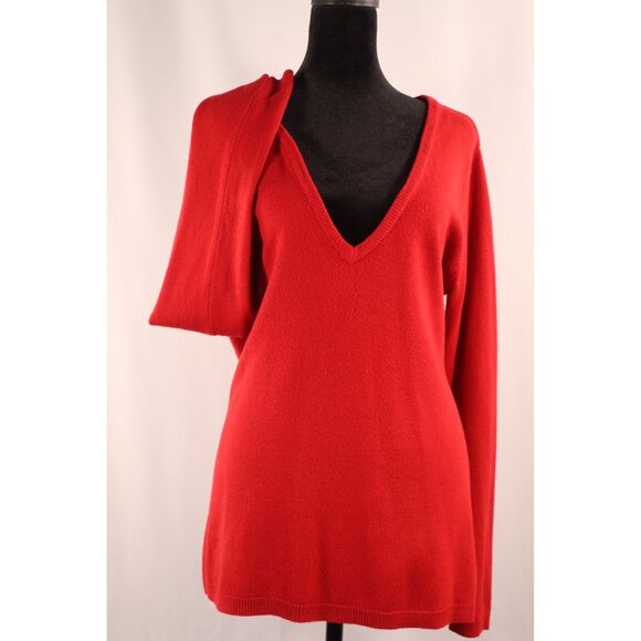 New York & Company Womens V-Neck Red Sweater Size L - Picture 4 of 12